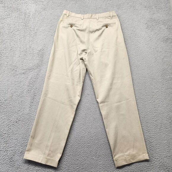 Jos. A. Bank Pants‎ Mens 32x31* Tan Straight Khaki Light Pleated Academia Casual - Picture 3 of 8